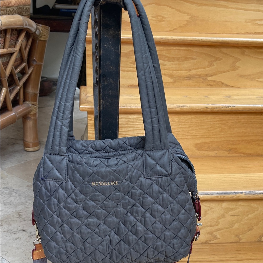 MZ Wallace Quilted Shoulder Bag in Charcoal